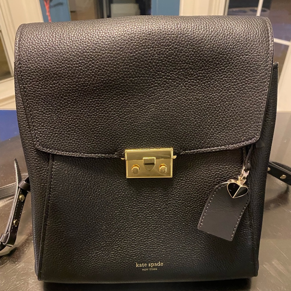 Kate Spade Black Leather Backpack Bag.  Nearly perfect condition